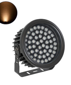 GloboStar® GLOBOSTAR® FLOOD-NEVA 90397 Προβολέας Σποτ Wall Washer LED 54W 4590lm 30° DC 24V Αδιάβροχο IP65 Πορτοκαλί 2200K Dimmable - Μαύρο - Μ24.5 x Π24.5 x Υ14.7cm - 3 Χρόνια Εγγύηση
