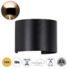 GloboStar® GloboStar® AXIS-R 60637 Φωτιστικό Τοίχου - Απλίκα Αρχιτεκτονικού Φωτισμού Εσωτερικού/Εξωτερικού Χώρου Up & Down LED 10W 1150lm 10 έως 60° AC 220-240V Αδιάβροχο IP65 Μ10 x Π10 x Υ10cm - Θερμό Λευκό 2700K - Μαύρο - Bridgelux Chip - 3 Years Warranty