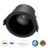 GloboStar® GloboStar® PLUTO-M 60256 Χωνευτό LED Spot Downlight TrimLess Φ8.4cm 10W 1300lm 38° AC 220-240V IP20 Φ8.4 x Υ5.9cm - Στρόγγυλο - Μαύρο & Anti-Glare HoneyComb - Φυσικό Λευκό 4500K - Bridgelux COB - 5 Years Warranty