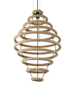 GloboStar® GLOBOSTAR® MELISSA 01158 Vintage Κρεμαστό Φωτιστικό Οροφής με Ντουί 1 x E27 AC 220-240V IP20 - Μαύρο & Μπεζ - Μ48 x Π48 x Υ73cm