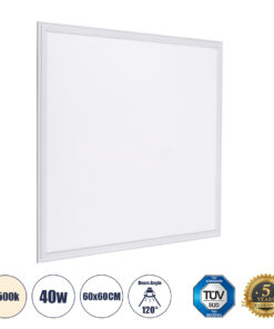 GloboStar® GloboStar® 60207-1 Χωνευτό LED Panel Milky Super Slim 60x60cm 40W 3800lm 120° CRI≥80Ra UGR<19 AC 220-240V IP20 Μ60 x Π60 x Υ1.5cm - Φυσικό Λευκό 4500K - TÜV Certified Driver - 5 Χρόνια Εγγύηση