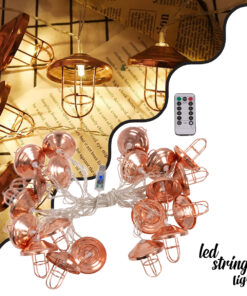 GloboStar® 79810 Διακοσμητική Γιρλάντα Bronze Lamp 3 Μέτρα με Διακόπτη On/Off - 20 LED 2W DC 5V με USB & Διάφανο Καλώδιο IP20 Θερμό Λευκό 2700K Μ3m