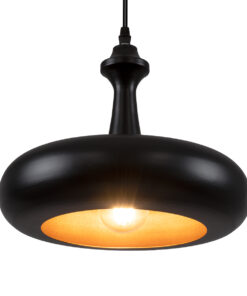 GloboStar® GLOBOSTAR® ROCKFORD 01287-C Μοντέρνο Κρεμαστό Φωτιστικό Οροφής με Ντουί 1 x E27 AC 220-240V IP20 - Μαύρο & Χρυσό - Μ30 x Π30 x Y23cm