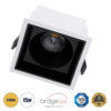 GloboStar® GloboStar® PLUTO-B 60277 Χωνευτό LED Spot Downlight TrimLess Μ10.4xΠ10.4cm 15W 1875lm 38° AC 220-240V IP20 Μ10.4 x Π10.4 x Υ6.5cm - Τετράγωνο - Λευκό με Μαύρο Κάτοπτρο & Anti-Glare HoneyComb - Θερμό Λευκό 2700K - Bridgelux COB - 5 Years Warranty