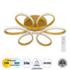 GloboStar® GLOBOSTAR® MARGARET 61403 Μοντέρνο Φωτιστικό Οροφής LED 54W 6210lm 360° AC 220-240V IP20 Ρυθμιζόμενο Λευκό CCT με Χειριστήριο από 2700K έως 6000K Dimmable - Lumileds SMD Chip - Χρυσό Βούρτσας - Μ57 x Π57 x Υ12cm - 3 Χρόνια Εγγύηση