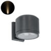 GloboStar® GloboStar® WALLLIGHT-GONA 90483 Φωτιστικό Τοίχου - Απλίκα LED 24W 2160lm 5° DC 24V Αδιάβροχο IP67 Μ13 x Π16.5 x Υ5cm Θερμό Λευκό 2700K - Γκρι Ανθρακί - 3 Years Warranty