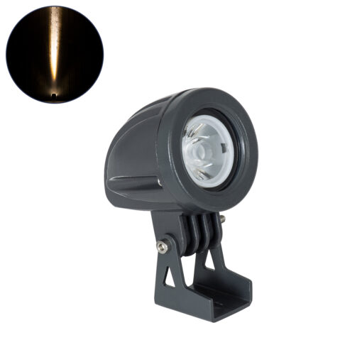 GloboStar® GLOBOSTAR® TREELIGHT-TREEDITA 90474 Σποτ Φωτισμού για Φυτά - Δέντρα LED 3W 330lm 8° DC 24V Αδιάβροχο IP65 Θερμό Λευκό 2700K Dimmable - Γκρι Ανθρακί - Μ5.7 x Π6.5 x Υ9.8cm - 3 Χρόνια Εγγύηση