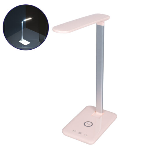 GloboStar® GLOBOSTAR® ONO 76532 Μοντέρνο Επιτραπέζιο Φωτιστικό Γραφείου με Ασύρματη Φόρτιση 10W 2A LED 3.5W 350lm 120° DC 5V με USB-C IP20 Ρυθμιζόμενο Λευκό CCT με Αφή 2700K/4500K/6000K Dimmable - Sanan SMD Chip - Μαύρο - Μ18 x Π12 x Υ36cm - 2 Χρόνια Εγγύηση