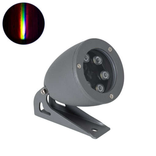 GloboStar® GLOBOSTAR® TREELIGHT-TREESPO 90471 Σποτ Φωτισμού για Φυτά - Δέντρα LED 12W 1260lm 15° DC 24V Αδιάβροχο IP67 RGBW DMX512 Dimmable - Γκρι Ανθρακί - Μ9 x Π11 x Υ9cm - 3 Χρόνια Εγγύηση