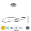 GloboStar® GLOBOSTAR® DEXTER 60915 Μοντέρνο Κρεμαστό Φωτιστικό Οροφής LED 90W 10080lm 300° AC 220-240V IP20 Ρυθμιζόμενο Λευκό CCT με Χειριστήριο από 2700K έως 6000K Dimmable - Lumileds SMD Chip - Νίκελ Βούρτσας - Μ73 x Π73 x Υ16cm - 3 Χρόνια Εγγύηση