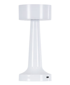 GloboStar® GloboStar® NANNA 76471 Επαναφορτιζόμενο Επιτραπέζιο Φωτιστικό Πορτατίφ LED 1.5W 105lm 120° DC 5V IP44 CCT Ultra Θερμό 1500K - Φυσικό Λευκό 4500K - Ψυχρό Λευκό 6000K Dimmable Λευκό Πλαστικό - Μ9 x Π9 x Υ21cm - 2 Χρόνια Εγγύηση