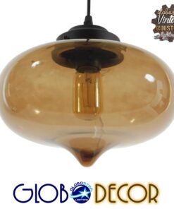 Alternative view of GLOBOSTAR® QUINN 01029 Vintage Κρεμαστό Φωτιστικό Οροφής με Ντουί 1 x E27 AC 220-240V IP20 - Μελί & Μαύρο - Μ26 x Π26 x Υ20cm
