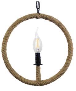 GLOBOSTAR® LINDELL 10001111 Vintage Κρεμαστό Φωτιστικό Οροφής με Ντουί 1 x E14 AC 220-240V IP20 - Μπεζ & Μαύρο - Μ37 x Π2.5 x Υ37cm 14 10001111 3