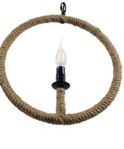 GLOBOSTAR® LINDELL 10001111 Vintage Κρεμαστό Φωτιστικό Οροφής με Ντουί 1 x E14 AC 220-240V IP20 - Μπεζ & Μαύρο - Μ37 x Π2.5 x Υ37cm 16 10001111 5