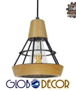 Alternative view of GLOBOSTAR® AKRON 10001133 Μοντέρνο Κρεμαστό Φωτιστικό Οροφής με Ντουί 1 x E27 AC 220-240V IP20 - Μπεζ & Μαύρο - Μ19 x Π19 x Υ22cm
