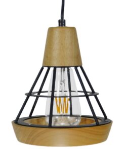 GLOBOSTAR® AKRON 10001133 Μοντέρνο Κρεμαστό Φωτιστικό Οροφής με Ντουί 1 x E27 AC 220-240V IP20 - Μπεζ & Μαύρο - Μ19 x Π19 x Υ22cm 16 10001133 3