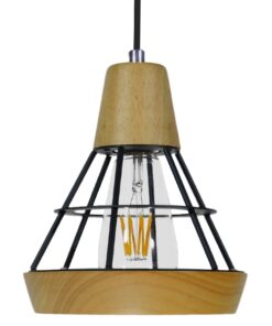 GLOBOSTAR® AKRON 10001133 Μοντέρνο Κρεμαστό Φωτιστικό Οροφής με Ντουί 1 x E27 AC 220-240V IP20 - Μπεζ & Μαύρο - Μ19 x Π19 x Υ22cm 17 10001133 4