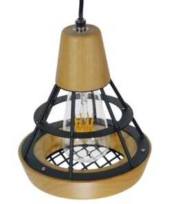 GLOBOSTAR® AKRON 10001133 Μοντέρνο Κρεμαστό Φωτιστικό Οροφής με Ντουί 1 x E27 AC 220-240V IP20 - Μπεζ & Μαύρο - Μ19 x Π19 x Υ22cm 20 10001133 7