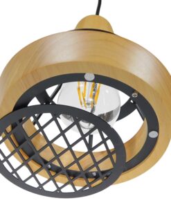 GLOBOSTAR® AKRON 10001133 Μοντέρνο Κρεμαστό Φωτιστικό Οροφής με Ντουί 1 x E27 AC 220-240V IP20 - Μπεζ & Μαύρο - Μ19 x Π19 x Υ22cm 22 10001133 9