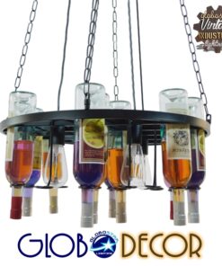 Alternative view of GLOBOSTAR® VINEYARD 10001139 Vintage Κρεμαστό Φωτιστικό Οροφής με Ντουί 4 x E27 AC 220-240V IP20 - Μαύρο & Διάφανο - Μ60 x Π60 x Υ20cm