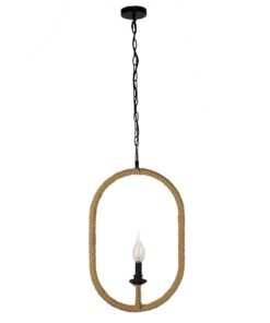 GLOBOSTAR® LINDELL 10001142 Vintage Κρεμαστό Φωτιστικό Οροφής με Ντουί 1 x E27 AC 220-240V IP20 - Μαύρο & Μπεζ - Μ35 x Π10 x Υ53cm 13 10001142 2