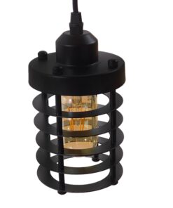 GLOBOSTAR® DARSEY 10001145 Vintage Κρεμαστό Φωτιστικό Οροφής με Ντουί 1 x E27 AC 220-240V IP20 - Μαύρο - Μ10 x Π10 x Υ25cm 15 10001145 3