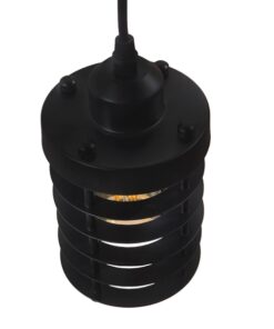 GLOBOSTAR® DARSEY 10001145 Vintage Κρεμαστό Φωτιστικό Οροφής με Ντουί 1 x E27 AC 220-240V IP20 - Μαύρο - Μ10 x Π10 x Υ25cm 16 10001145 4