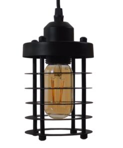 GLOBOSTAR® DARSEY 10001145 Vintage Κρεμαστό Φωτιστικό Οροφής με Ντουί 1 x E27 AC 220-240V IP20 - Μαύρο - Μ10 x Π10 x Υ25cm 20 10001145 8