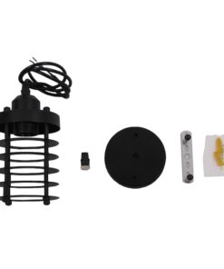 GLOBOSTAR® DARSEY 10001145 Vintage Κρεμαστό Φωτιστικό Οροφής με Ντουί 1 x E27 AC 220-240V IP20 - Μαύρο - Μ10 x Π10 x Υ25cm 21 10001145 9