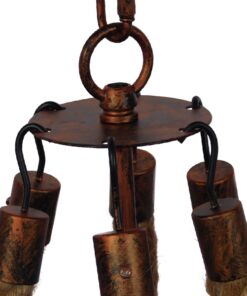 GLOBOSTAR® CAMELOT 01191 Vintage Κρεμαστό Φωτιστικό Οροφής με Ντουί 6 x E27 AC 220-240V IP20 - Χάλκινο & Μπεζ - Μ92 x Π92 x Υ118cm 13 10001191 4