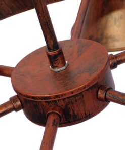 GLOBOSTAR® CAMELOT 01191 Vintage Κρεμαστό Φωτιστικό Οροφής με Ντουί 6 x E27 AC 220-240V IP20 - Χάλκινο & Μπεζ - Μ92 x Π92 x Υ118cm 14 10001191 5