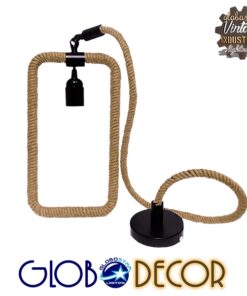 GLOBOSTAR® MALVERN 10001237 Vintage Κρεμαστό Φωτιστικό Οροφής με Ντουί 1 x E27 AC 220-240V IP20 - Μαύρο & Μπεζ - Μ33 x Π18 x Υ22cm 11 10001237 3
