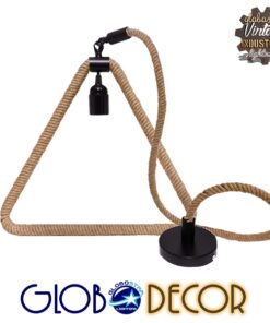 GLOBOSTAR® MALVERN 10001238 Vintage Κρεμαστό Φωτιστικό Οροφής με Ντουί 1 x E27 AC 220-240V IP20 - Μαύρο & Μπεζ - Μ37 x Π22 x Υ34cm 12 10001238 3