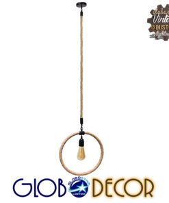 GLOBOSTAR® MALVERN 10001239 Vintage Κρεμαστό Φωτιστικό Οροφής με Ντουί 1 x E27 AC 220-240V IP20 - Μαύρο & Μπεζ - Μ34 x Π22 x Υ34cm 11 10001239 2