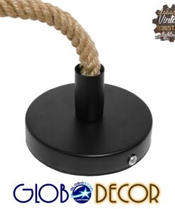GLOBOSTAR® MALVERN 10001239 Vintage Κρεμαστό Φωτιστικό Οροφής με Ντουί 1 x E27 AC 220-240V IP20 - Μαύρο & Μπεζ - Μ34 x Π22 x Υ34cm 15 10001239 6