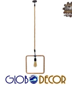 GLOBOSTAR® MALVERN 10001240 Vintage Κρεμαστό Φωτιστικό Οροφής με Ντουί 1 x E27 AC 220-240V IP20 - Μαύρο & Μπεζ - Μ33 x Π22 x Υ33cm 11 10001240 2