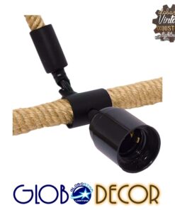 GLOBOSTAR® MALVERN 10001240 Vintage Κρεμαστό Φωτιστικό Οροφής με Ντουί 1 x E27 AC 220-240V IP20 - Μαύρο & Μπεζ - Μ33 x Π22 x Υ33cm 13 10001240 4