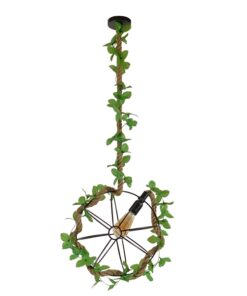 GLOBOSTAR® BRADLEY 10001328 Vintage Κρεμαστό Φωτιστικό Οροφής με Ντουί 1 x E27 AC 220-240V IP20 - Μπεζ, Πράσινο & Μαύρο - Μ33 x Π33 x Υ33cm 19 10001328 5