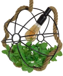 GLOBOSTAR® BRADLEY 10001328 Vintage Κρεμαστό Φωτιστικό Οροφής με Ντουί 1 x E27 AC 220-240V IP20 - Μπεζ, Πράσινο & Μαύρο - Μ33 x Π33 x Υ33cm 22 10001328 8