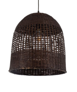 GloboStar® GLOBOSTAR® BORA-BORA 01736 Boho Κρεμαστό Φωτιστικό Οροφής με Ντουί 1 x E27 AC 220-240V IP20 - Καφέ - Μ42 x Π42 x Y44cm