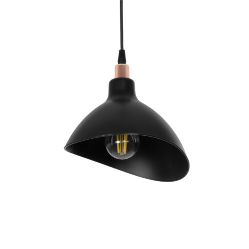 GloboStar® GLOBOSTAR® RIVE 203-0143 Μοντέρνο Κρεμαστό Φωτιστικό Οροφής με Ντουί 1 x E27 AC 220-240V IP20 - Μάυρο & Χρυσό - Μ22 x Π20 x Υ22cm