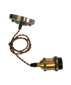 GLOBOSTAR® SUSPENS 115105 Vintage Κρεμαστό Φωτιστικό Οροφής με Ντουί 1 x E27 AC 220-240V IP20 - Χρυσό & Καφέ - Μ10 x Π10 x Y108.7cm 9 115105 4