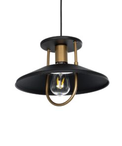 GloboStar® GLOBOSTAR® BILLA 203-0042 Vintage Κρεμαστό Φωτιστικό Οροφής με Ντουί 1 x E27 AC 220-240V IP20 - Μαύρο & Χρυσό - M30.5 x Π30.5 x Υ20cm
