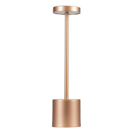 GloboStar® GloboStar® JOJO 76522 Επαναφορτιζόμενο Επιτραπέζιο Φωτιστικό Πορτατίφ LED 1.5W 105lm 120° DC 5V IP44 CCT Ultra Θερμό 1500K - Φυσικό Λευκό 4500K - Ψυχρό Λευκό 6000K Dimmable Χάλκινο Αλουμίνιο - Μ8 x Π8 x Υ34cm - 2 Χρόνια Εγγύηση