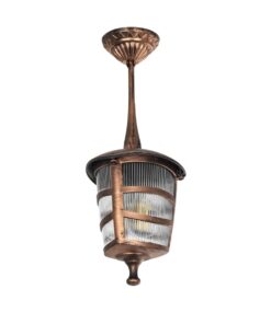 GloboStar® GloboStar® ZARDIN 203-0224 Vintage Κρεμαστό Φωτιστικό Φαναράκι Μονόφωτο 1 x E27 IP44 Χάλκινο Πλαστικό - Μ17 x Π17 x Υ42cm