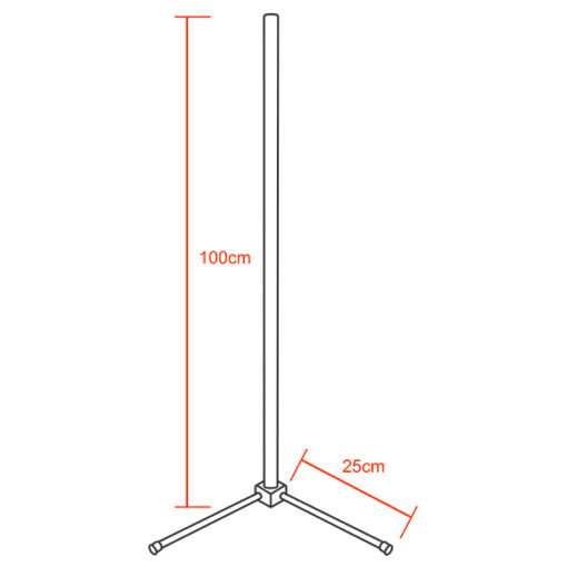 GloboStar® Μοντέρνο Minimal Επιδαπέδιο Μαύρο Φωτιστικό 100cm LED 16 Watt με Ασύρματο Χειριστήριο Αφής 2.4G RF & Dimmer CCT - Ψυχρό - Ημέρας - Θερμό GloboStar ALIEN Design GLOBO-100-10