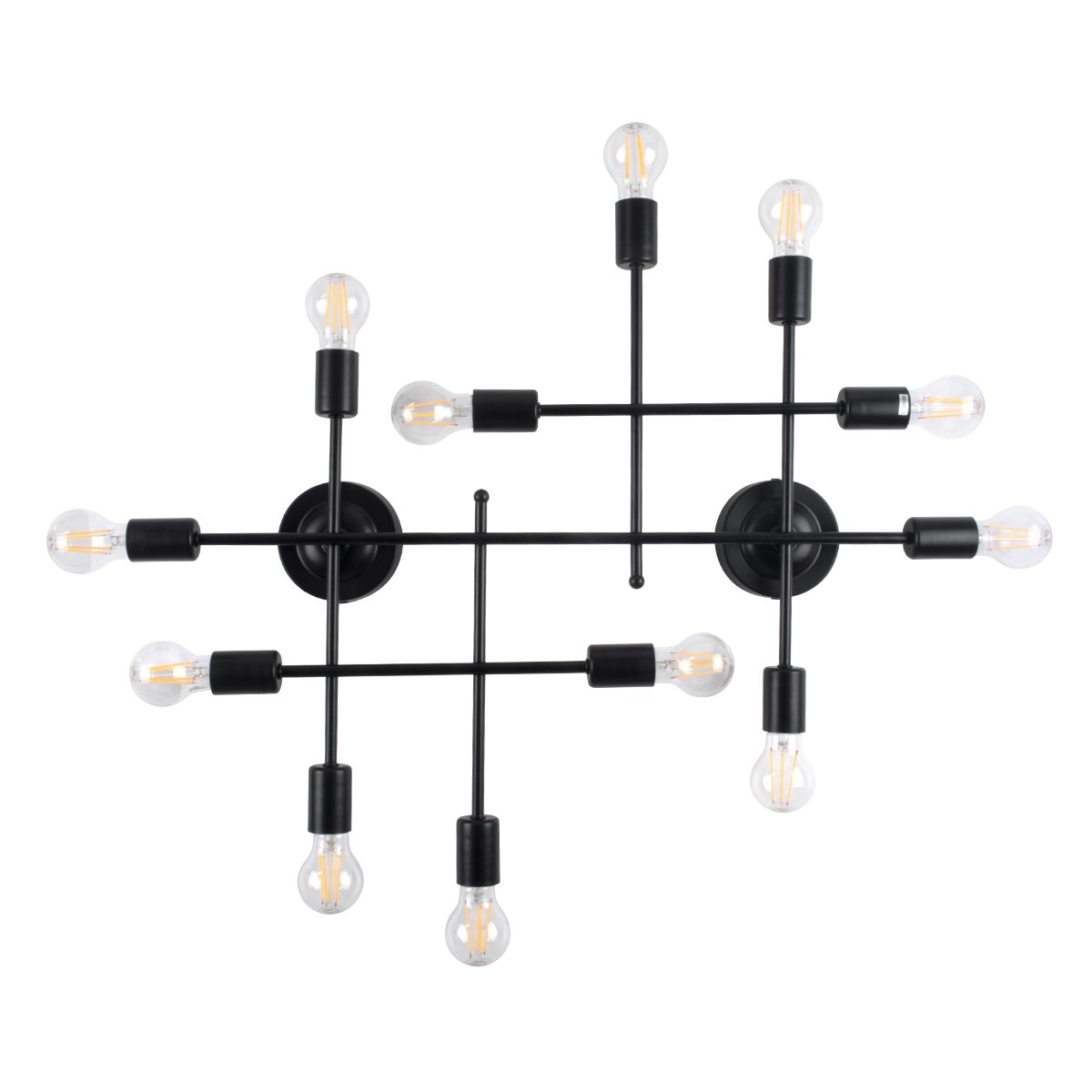 GloboStar® PIPING 00667 Vintage Επιτοίχιο Φωτιστικό Πολύφωτο 12 x E27 IP20 Μαύρο Μέταλλο - Μ78.5 x Π9.5 x Υ64cm 3 GloboStar® GloboStar® PIPING 00667 Vintage Επιτοίχιο Φωτιστικό Πολύφωτο 12 x E27 IP20 Μαύρο Μέταλλο - Μ78.5 x Π9.5 x Υ64cm