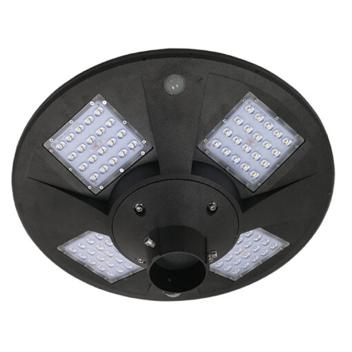 GloboStar® GLOBOSTAR® PARK 12112 Φωτιστικό Κεφαλής Post Top Πλατείας/Πάρκου/Κήπου με Ασύρματο IR Χειριστήριο LED 25W 2000lm 120° με Ενσωματωμένο Φωτοβολταϊκό Panel 6V 20W & Επαναφορτιζόμενη Μπαταρία Li-ion 3.2V 24000mAh με Αισθητήρα Κίνησης-Ημέρας-Νύχτας Αδιάβροχο IP65 Ψυχρό Λευκό 6000K - Γκρι Ανθρακί - Μ50 x Π50 x Υ19cm - 2 Χρόνια Εγγύηση