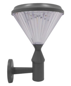 GLOBOSTAR® SOLARTIS 12125 Φωτιστικό Κολωνάκι Κήπου LED 10W 1000lm 180° με Ενσωματωμένο Φωτοβολταϊκό Panel 6V 5W & Επαναφορτιζόμενη Μπαταρία Li-ion 3.2V 6000mAh με Αισθητήρα Ημέρας-Νύχτας Αδιάβροχο IP65 Ψυχρό Λευκό 6000K - Γκρι Ανθρακί - Μ26 x Π26 x Υ37cm - 2 Χρόνια Εγγύηση 10 12125 4