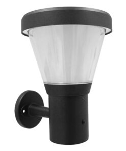 GloboStar® GLOBOSTAR® SOLARTIS 12126 Φωτιστικό Κολωνάκι Κήπου LED 10W 1000lm 180° με Ενσωματωμένο Φωτοβολταϊκό Panel 6V 5W & Επαναφορτιζόμενη Μπαταρία Li-ion 3.2V 6000mAh με Αισθητήρα Ημέρας-Νύχτας Αδιάβροχο IP65 Ψυχρό Λευκό 6000K - Γκρι Ανθρακί - Μ24 x Π32 x Υ28cm - 2 Χρόνια Εγγύηση